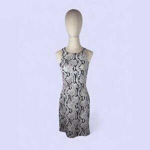 New Snake Print Mini Dress Express Black and Gray